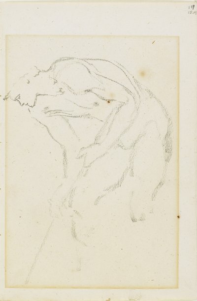 Studie einer männlichen Figur, Seite 129 aus einem Studienbuch, ca. 1880-1890 von Edward Burne Jones